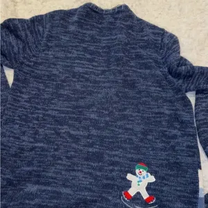 Womens White Stag Vintage Ugly Christmas Sweater / Cardigan Snowmen Medium thumbnail 4