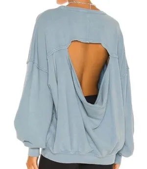 Free People Oversized Open Back Sweatshirt thumbnail 2
