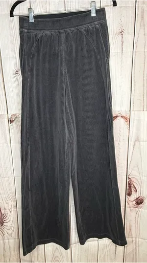 Lululemon Scuba Mid Rise Wide Leg Pant Velvet Cord Black thumbnail 1