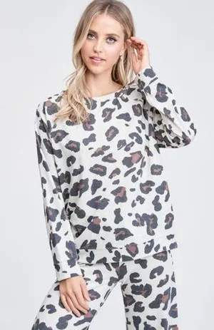 Phil Love Leopard Print Pullover Sweatshirt Grey Black Size Large NWT thumbnail 1
