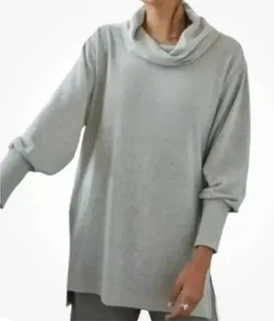 Maeve By Anthropologie Green Cowl Neck High Low Tunic Sweater Large thumbnail 1