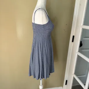 OLD NAVY Blue Gingham Fit & Flare Dress - size XS thumbnail 10