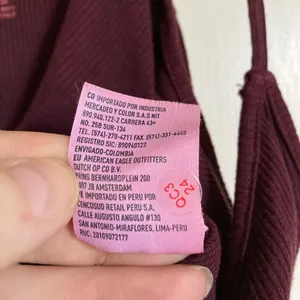 Soft & Sexy American Eagle Maroon Ribbed Bodysuit w/ Lace Up Back #MBG thumbnail 6