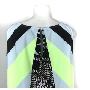 Hale Bob Dress Size Large Tunic Abstract Graphic Sleeveless Summer Neon Casual thumbnail 5