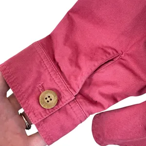 D & Co. 100% Cotton Pink‎ Collared Peplum Button Up Lightweight Shacket Size M thumbnail 6