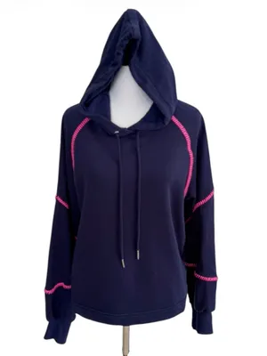 Evereve Harper Whipstitch Hooded Sweatshirt Size Small thumbnail 2