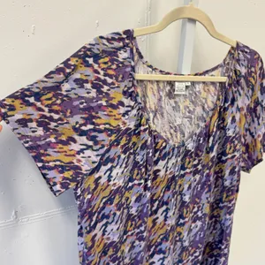 Vintage WinterSilks Silk Cotton Blend Abstract Print Scoop Neck Top T-shirt XL thumbnail 3