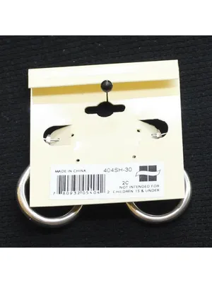 NWT Ear Sense Womens Fashion Elongated U Hoop Earrings Silver Gray 1.25" thumbnail 2