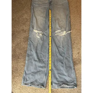 Hollister Jeans Womens‎ W25 R Ultra High-Rise Dad Fit Blue Denim Distressed thumbnail 5