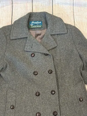Bromleigh The Classic Peacoat Dark Gray 100% Pure Wool Double Breasted Jacket S thumbnail 7