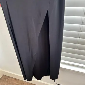 Norma Kamali Black Halter Turtle Side Slit Gown Maxi dress small nwt formal thumbnail 4