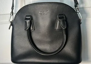 Kate Spade Black Pebbled Leather Dome Satchel Crossbody Bag Capsule‎ Purse thumbnail 1