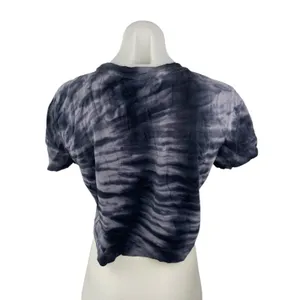 Aritzia Wilfred Free Women's Black Tie Dye Short Sleeve Crop Tee T-shirt Top M thumbnail 2