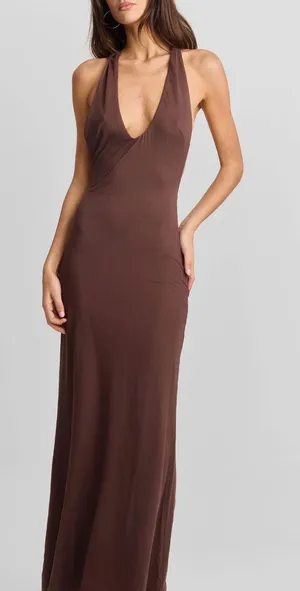 Julia Maxi Dress Brown NWT thumbnail 1