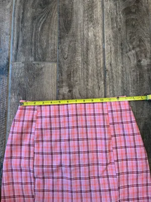SHEIN Pink Plaid Skirt thumbnail 6