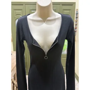 XO black long sleeve ribbed bodycon dress – size XS thumbnail 5