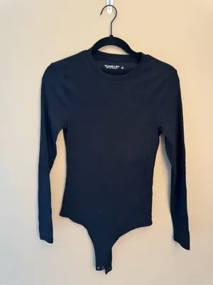 Soft AF Abercrombie Ribbed Long Sleeve Bodysuit thumbnail 2
