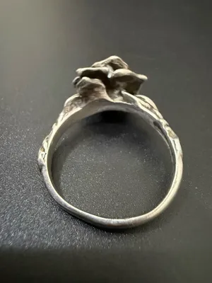 Vintage Signed MARAVA Oxidized Sterling Silver Full Bloom 3D Rose Ring Size 9 thumbnail 4
