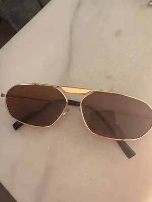 Gold Frame Brown Lens Aviator Sunglasses thumbnail 2