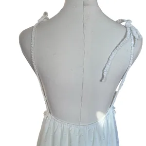 Crochet Midi Baby Doll Halter Dress Y2K Fairy White Shein Textured Tiered SZ SM thumbnail 7