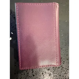 Ted Baker London Burgundy Leather Scalloped Pearl Card Holder Wallet thumbnail 3