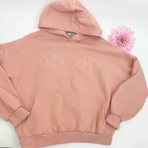 Adika Pink Eyes Novelty Graphic Trendy Pullover Oversized Hoodie Sweatshirt thumbnail 2