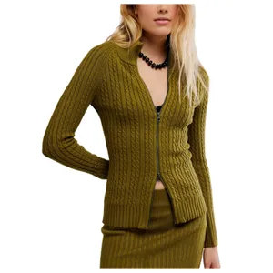 NEW Free People Eliza Cable Zip-Up Cardigan Size Small thumbnail 11