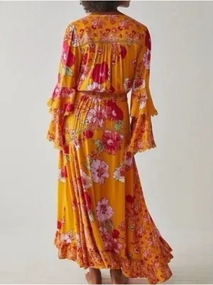 Free People Whimsical Fairy Penny Printed Maxi Bodysuit S thumbnail 3