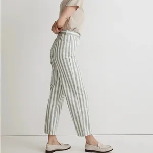 Madewell The Perfect Vintage Wide Leg Crop Pant in Stripe Size 33 NWT thumbnail 3