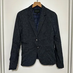 Banana Republic | Women's Blue Donegal Blazer Crest Button Blazer Jacket, Size 6 thumbnail 1