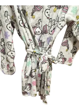 Peanuts Snoopy Holiday Fleece Robe Pink Winter Snoopy Sleepwear 1X NWT thumbnail 3
