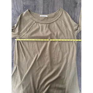Free‎ People Tan Waffle Knit Long Sleeve Thermal Shirt Top Women's Large thumbnail 6