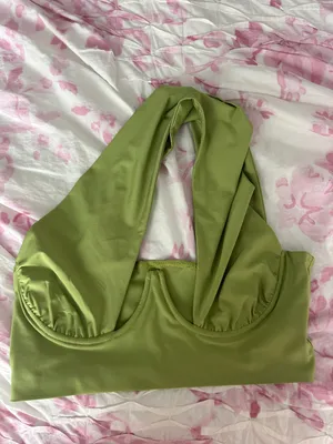 Green Going Out Top Around The Neck Halter Top thumbnail 3