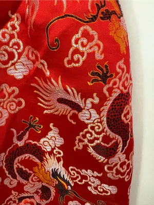 NWT PrettyLittleThing Red oriental Dragon-Print bodycon dress thumbnail 4