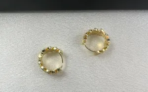 13mm Small CZ Leaf Hoop Earrings for Women thumbnail 4