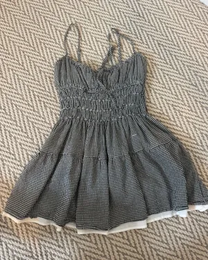 Mod On Trend Gingham Black White Dress thumbnail 1