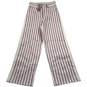 J Crew Everyday Wide Leg Ankle Jeans Womens 24 Purple Striped High Rise New thumbnail 1