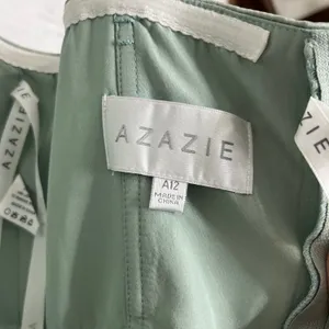 Azazie Agave Green Sheath Sweetheart Neckline Stretch Satin Dress Size 12 thumbnail 7