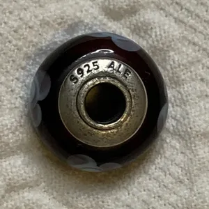 Authentic PANDORA Blue Flowers on for You Murano Glass Bead Purple 925 thumbnail 5