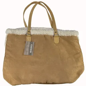 Cannon Women's Tan Suede Purse/Shoulder/Tote Bag SKU 5847 thumbnail 1