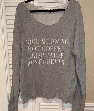 Wildfox Heather Gray Knit Top xs oversized thumbnail 1