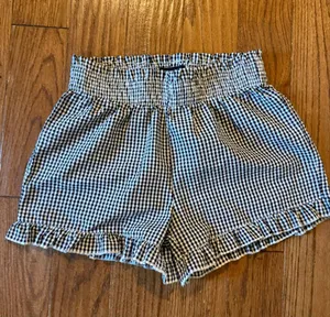 Rachel Zoe gingham ruffled trim smocked short M thumbnail 2