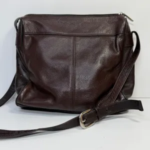 Y2K Wilsons Leather Crossbody Bag Womens Medium Brown Classic 90s Off Duty Vtg thumbnail 2
