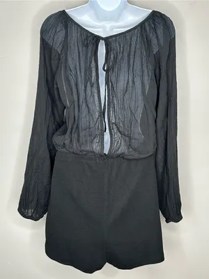 Free People Real Resort Romper in Black Size M thumbnail 4