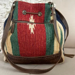 MYRA Bag Radiant Red Bucket Bag Western Cowgirl Boho Purse Large thumbnail 6