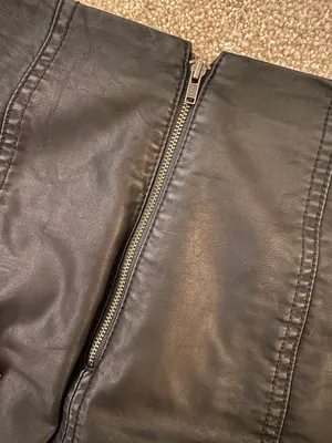 Free People Black Vegan Leather Skirt thumbnail 3