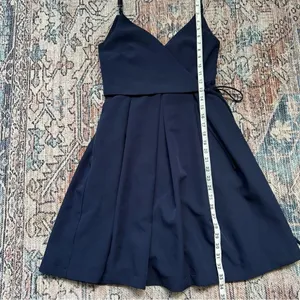 Lulus Thinking About You Navy Blue Pleated Faux Wrap Midi Dress Size Small thumbnail 11