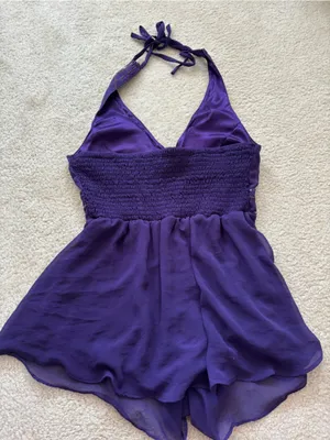 Marineblu Deep Purple Beaded Halter Tank thumbnail 4