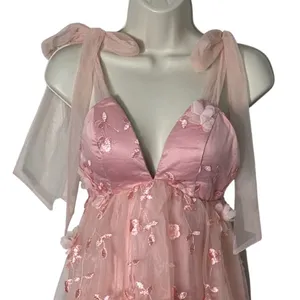 Selfie‎ Leslie Spring Bloom Tied Shoulder Embellished Mini Dress Pink Size XS/2 thumbnail 13