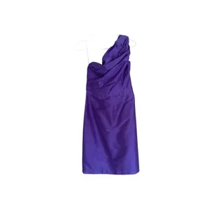 Vintage Watters & Watters Silk Dress Size 6 One Shoulder Purple Formal Cocktail thumbnail 2